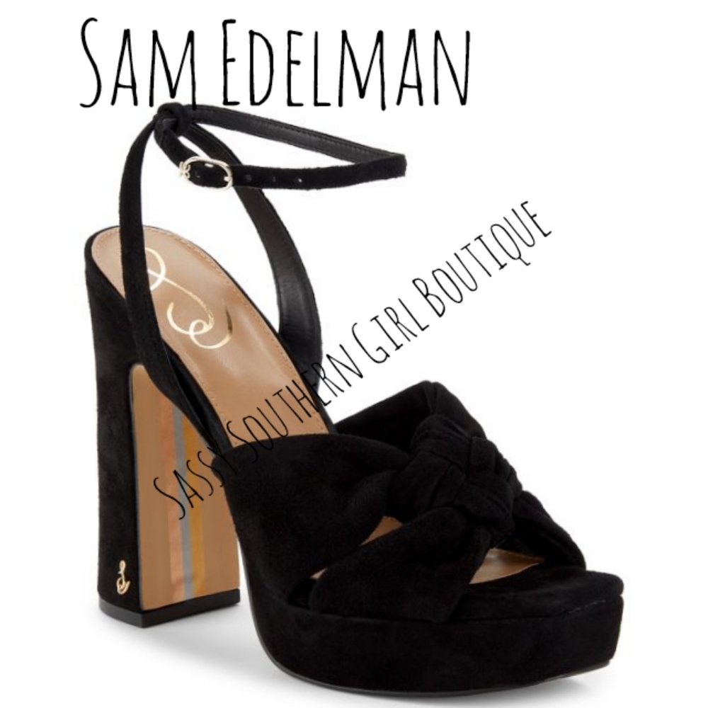 🆕⭐ Sam Edelman black suede platform sandals